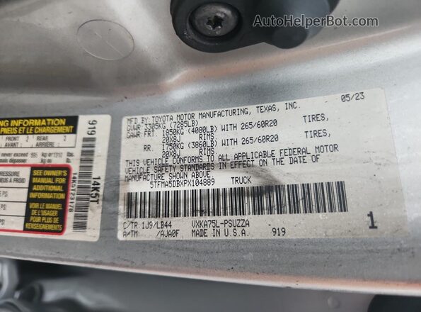5TFMA5DBXPX104889 2023 TOYOTA TUNDRA Silver Вид підкапотного простору