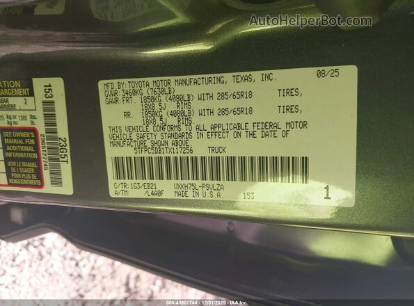 5TFPC5DB1TX117256 2026 TOYOTA TUNDRA HYBRID Черный 