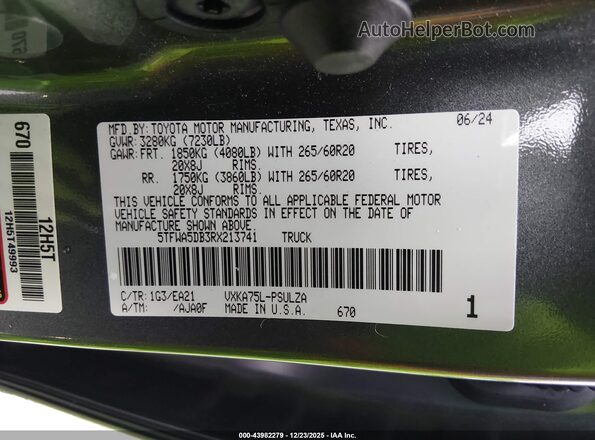 5TFWA5DB3RX213741 2024 TOYOTA LIMITED Gray Շարժիչի բաժամունքի տեսք
