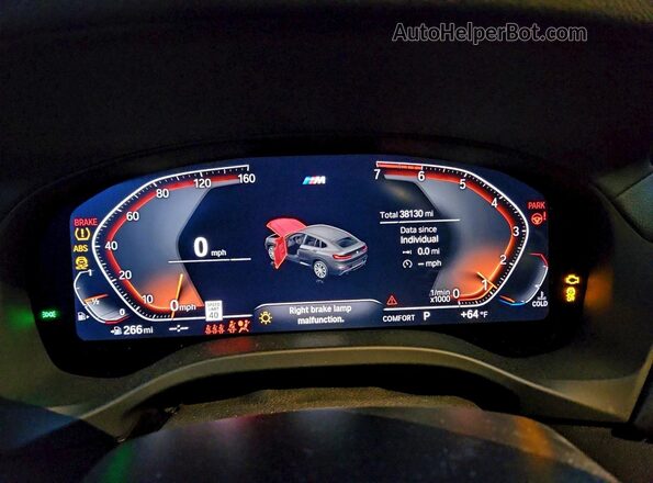5UX2V1C03L9C01100 2020 BMW X4 Black Vista del cuadro de instrumentos