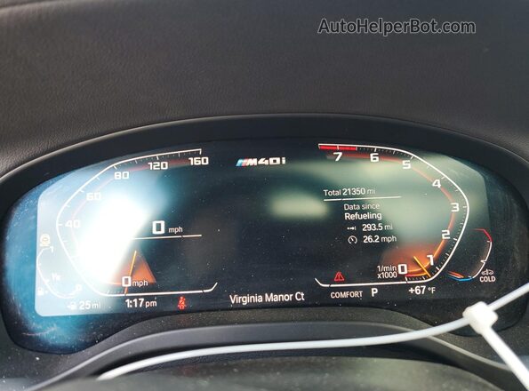 5UX2V5C09LLE69353 2020 BMW X4 Gray Սարքավորումների վահանակի տեսք