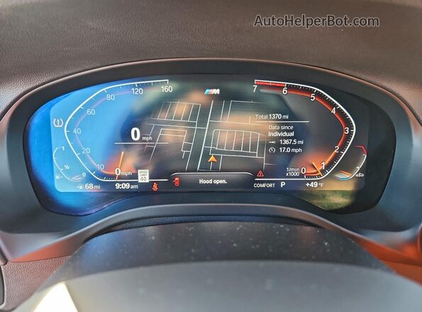 5UX33DT08S9118141 2025 BMW X4 Blue Instrument cluster view