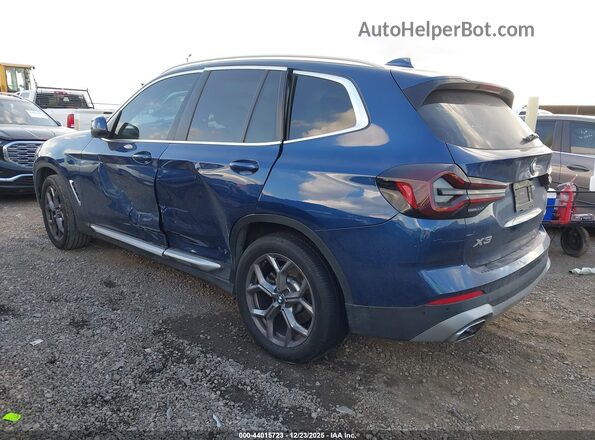 5UX43DP09N9N42642 2022 BMW X3 Синий Задняя левая четверть