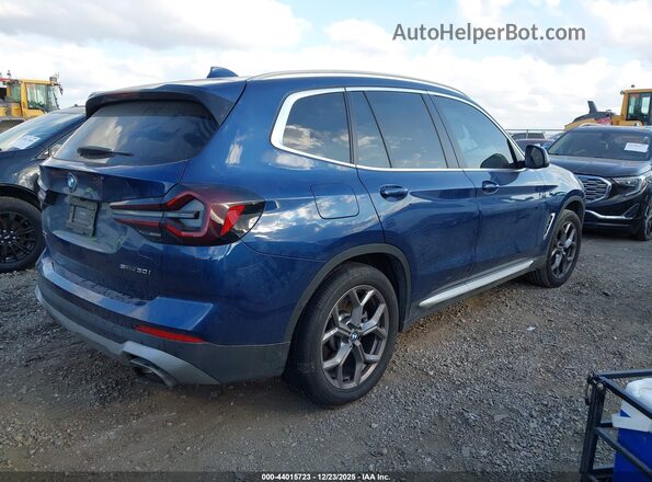 5UX43DP09N9N42642 2022 BMW X3 Синий Задняя правая четверть