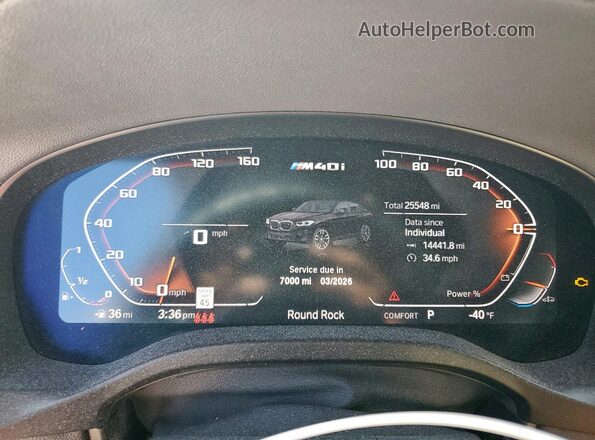 5UX43DT04P9S10245 2023 BMW X4 Black Vista del cuadro de instrumentos