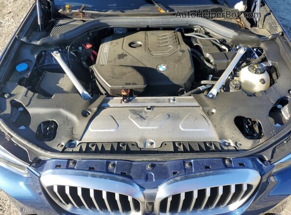 5UX53DP00P9T00071 2023 BMW X3 Blue Engine compartment view