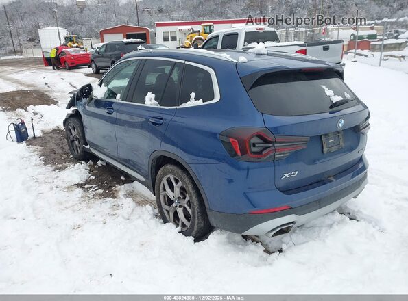 5UX53DP02N9L25664 2022 BMW X3 Blue Trasero izquierdo