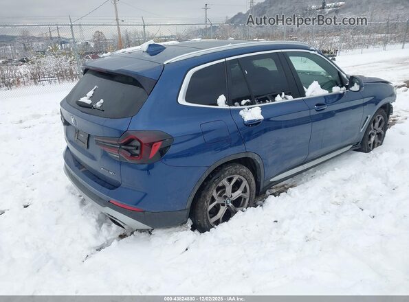 5UX53DP02N9L25664 2022 BMW X3 Blue Trasero derecho