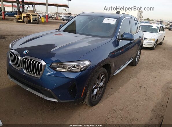 5UX53DP05R9V49548 2024 BMW X3 Blue წინა მარცხენა ხედი სამი მეოთხედიდან