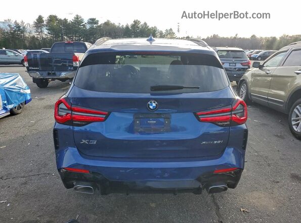 5UX53DP08N9J31592 2022 BMW X3 Blue Vista trasera