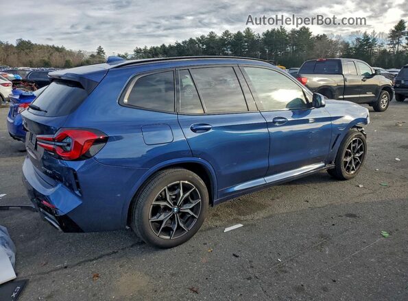 5UX53DP08N9J31592 2022 BMW X3 Blue Trasero derecho