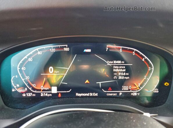 5UX53DP08N9J31592 2022 BMW X3 Blue Vista del cuadro de instrumentos