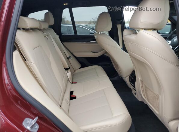 5UX53DP08N9K62621 2022 BMW X3 Maroon Widok wnętrza z tyłu
