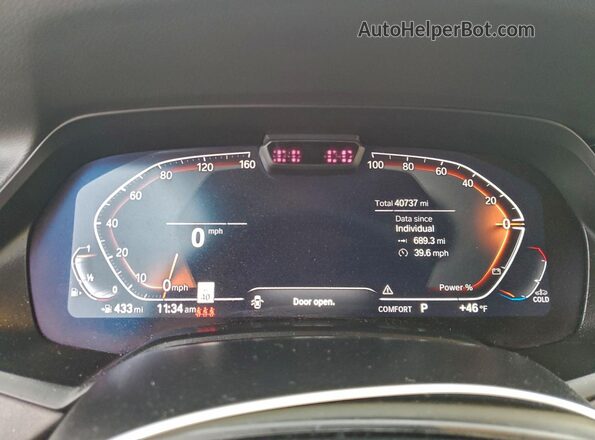 5UXCR6C02N9K85349 2022 BMW X5 Синий Вид щитка приборов