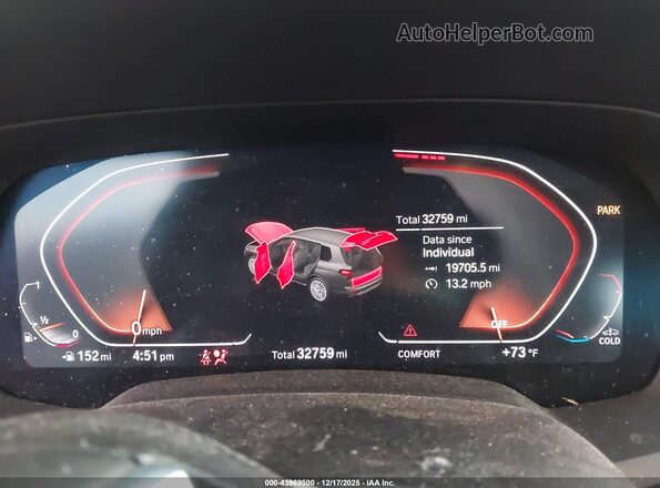 5UXCW2C07L9A03689 2020 BMW X7 Синий Вид задних сидений