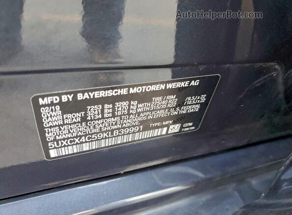 5UXCX4C59KLB39991 2019 BMW X7 Серый Панорамный вид салона 360°