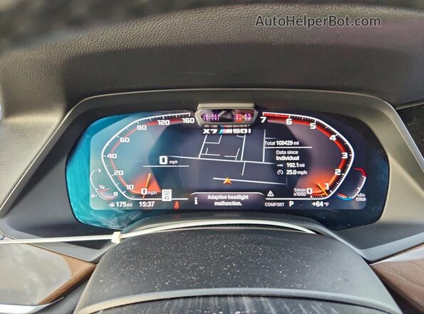 5UXCX6C03L9C13033 2020 BMW X7 Black Instrument cluster view