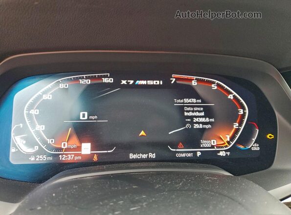 5UXCX6C08L9B07130 2020 BMW X7 White Widok zestawu wskaźników