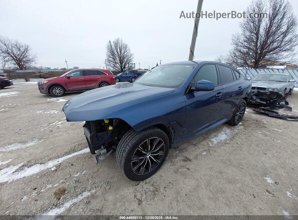 5UXCY6C03M9F06820 2021 BMW X6 Blue წინა მარცხენა ხედი სამი მეოთხედიდან