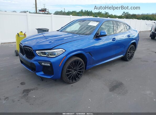 5UXCY8C05L9C66552 2020 BMW X6 Blue Передня ліва чверть