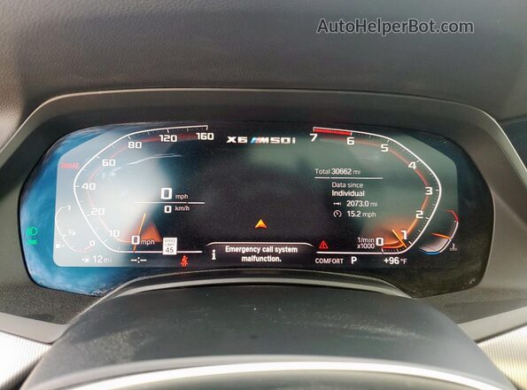 5UXCY8C08L9B12708 2020 BMW X6 Gray Вид щитка приладів