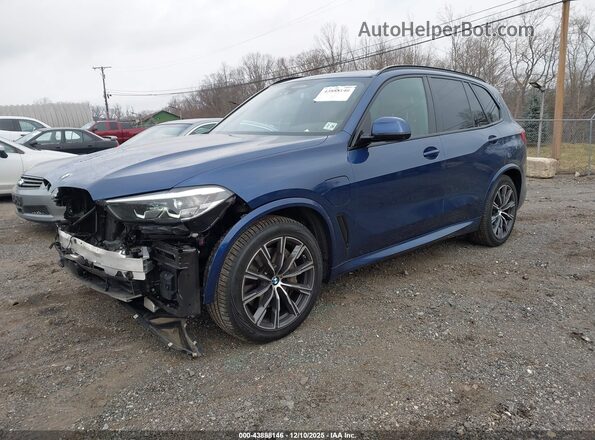 5UXTA6C02M9F86597 2021 BMW X5 Dark Blue Առջևի ձախ երեք քառորդ տեսարան