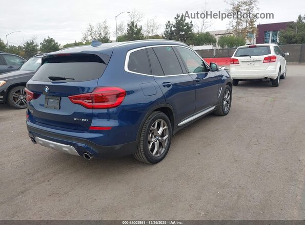5UXTY3C01M9F54007 2021 BMW X3 Blue Задня права чверть