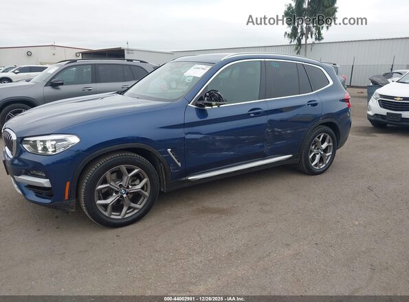 5UXTY3C01M9F54007 2021 BMW X3 Blue Вид спереду