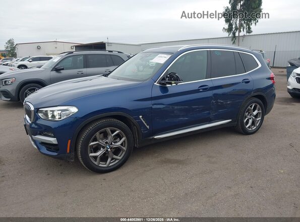 5UXTY3C01M9F54007 2021 BMW X3 Blue Передня ліва чверть