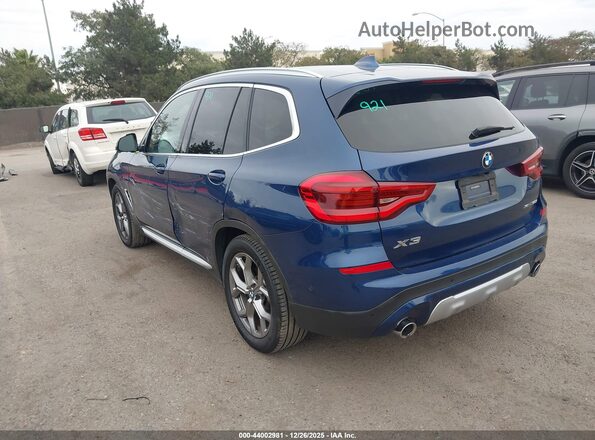 5UXTY3C01M9F54007 2021 BMW X3 Blue Задня ліва чверть