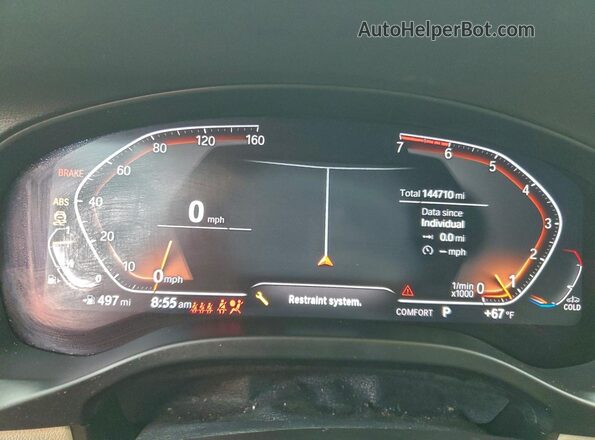 5UXTY3C02LLE55178 2020 BMW X3 Silver Widok zestawu wskaźników