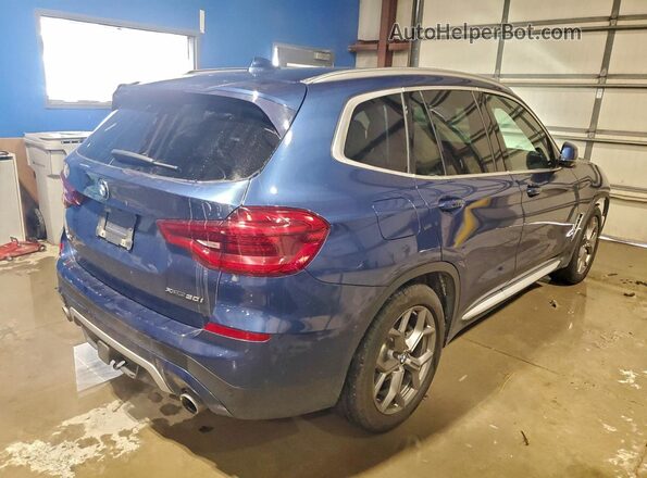 5UXTY5C02L9D28505 2020 BMW X3 Blue Задня права чверть