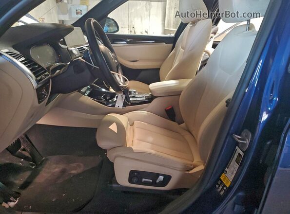 5UXTY5C02L9D28505 2020 BMW X3 Blue Вид салону спереду