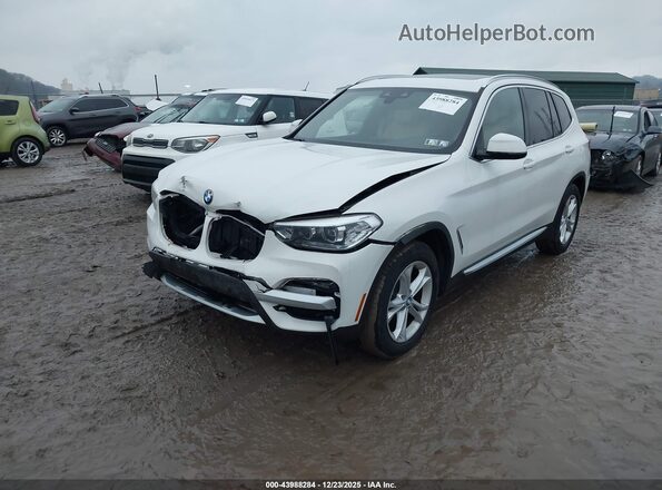 5UXTY5C03L9B92191 2020 BMW X3 White წინა მარცხენა ხედი სამი მეოთხედიდან
