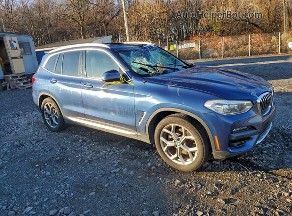 5UXTY5C04LLT33060 2020 BMW X3 Blue Delantero derecho