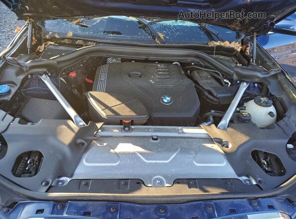5UXTY5C04LLT33060 2020 BMW X3 Blue Vista del compartimento del motor