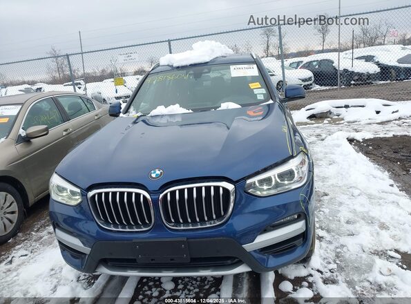 5UXTY5C0XL9B16838 2020 BMW X3 Blue Rear view