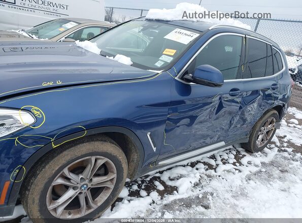 5UXTY5C0XL9B16838 2020 BMW X3 Blue Front interior view