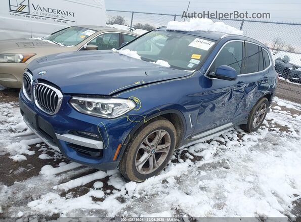 5UXTY5C0XL9B16838 2020 BMW X3 Blue Front left