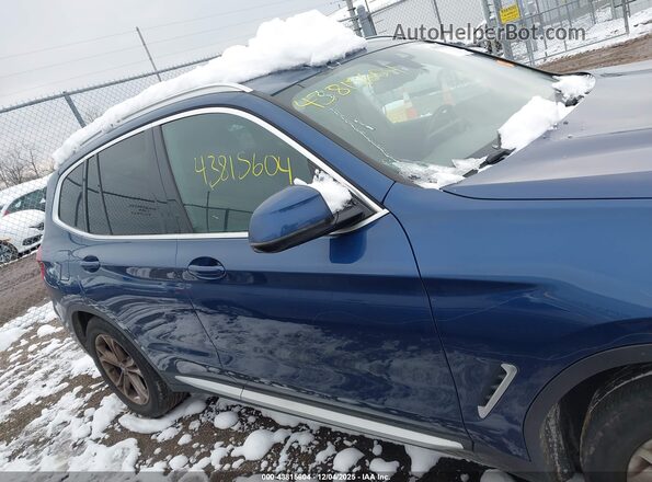 5UXTY5C0XL9B16838 2020 BMW X3 Blue Dashboard view