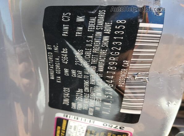 5XXG44J89RG231358 2024 KIA K5 Charcoal Vista del compartimento del motor