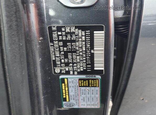 5XYP2DHC2MG098186 2021 KIA TELLURIDE Серый Вид наклейки с VIN-кодом