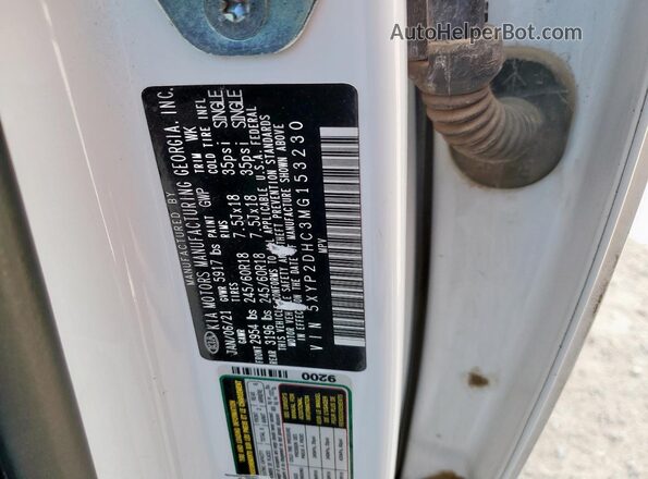 5XYP2DHC3MG153230 2021 KIA TELLURIDE White 