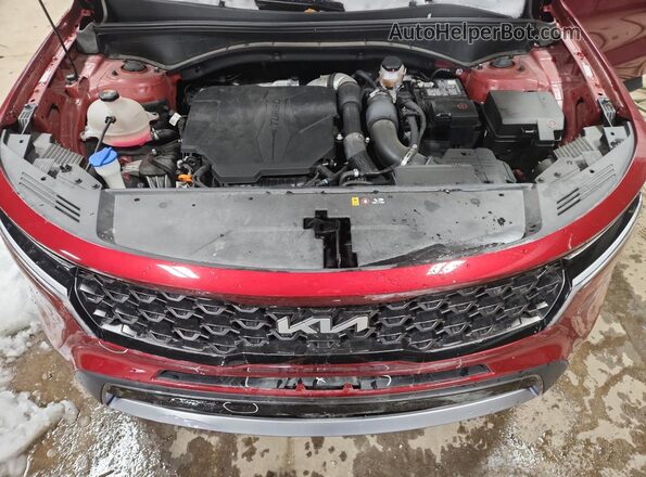 5XYRHDLFXNG112782 2022 KIA SORENTO Red Widok komory silnika
