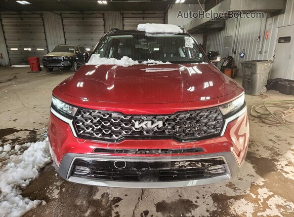 5XYRHDLFXNG112782 2022 KIA SORENTO Red Widok z przodu