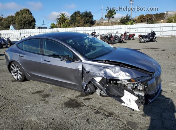 5YJ3E1EA0SF043974 2025 TESLA MODEL Silver Передня права чверть