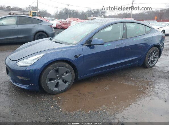 5YJ3E1EA3NF341830 2022 TESLA MODEL 3 Dark Blue Передняя левая четверть