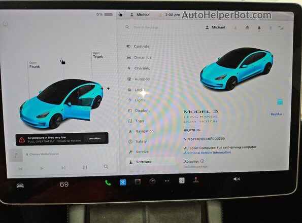 5YJ3E1EB3MF003299 2021 TESLA MODEL White 