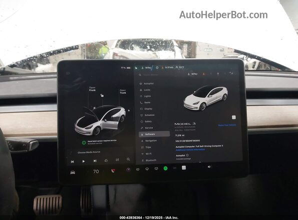 5YJ3E1EB3NF360810 2022 TESLA MODEL 3 White 