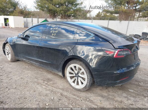 5YJ3E1EB4NF189811 2022 TESLA MODEL 3 Black უკანა მარცხენა